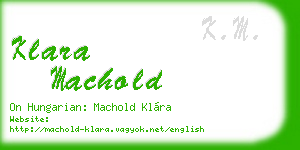 klara machold business card